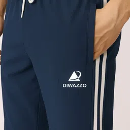 diwazzo Pack of 2 Men Graphic Print Maroon, Dark Blue Track Pants image 3