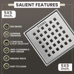 evanex Floor Stainless Steel Pop-Up Strainer image 3