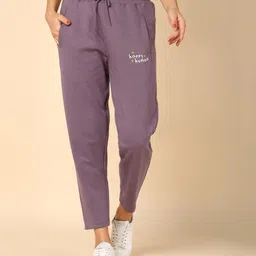 alan jones Women Printed Purple Track Pants-picture-14
