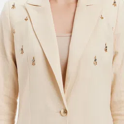 kazo Women Solid Single Breasted Formal Blazer image 5