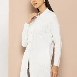 Chemistry Woollen Longline Cardigan with Embroidered Detail image 3