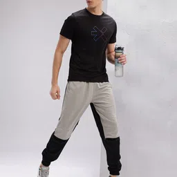 HRX by Hrithik Roshan Men Colourblocked Rapid-Dry Running Joggers image 2