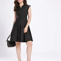 Stylecast X Hersheinbox Paneling Cap Sleeves Flared Hem A-Line Dress image 2
