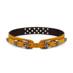 Aditi Wasan Tan Studded Leather Casual Belt image 2