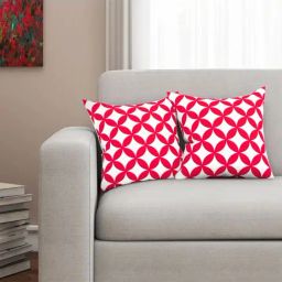 SEJ by Nisha Gupta Pink & White Cushion Covers - Set of 2-picture-38
