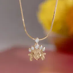 Maa Durga Gold and Diamond Pendant Mia by Tanishq-image-51
