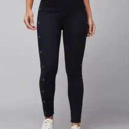 DOLCE CRUDO Black Denim Slim Fit High Rise Jeans-image-54