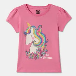 R&B Kids Pink Graphic Regular Fit Top-picture-39