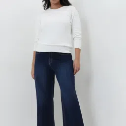 Gia by Westside White Knitted Cotton Sweater image 4