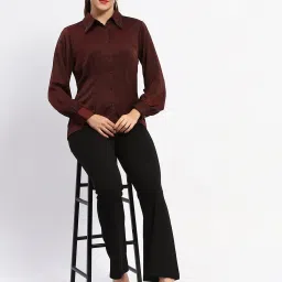 MADAME Black Polyester Regular Fit Mid Rise Trousers image 4