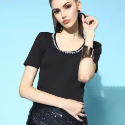 Melon by PlusS Black Round Neck Top-picture-38
