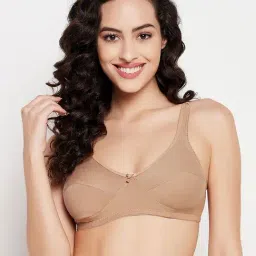 Clovia Beige Cotton Full Coverage T-Shirt Bra-picture-35