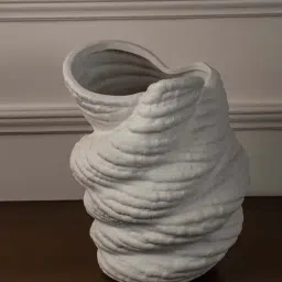 Whispering Homes Decorative Ceramic Vase - White image 1