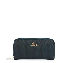 Lavie Herry Pro Women Green Textured Zip Around Wallet image 1