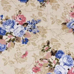 Swayam Blue Cotton Floral Single Bed Sheets 1 Pillow Cover image 4