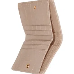 Anne Klein Beige Textured Bi-Fold Wallet For Women image 4