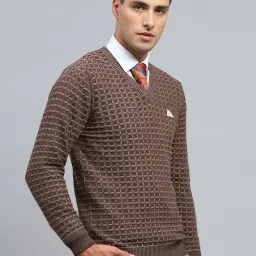 Monte Carlo Brown Regular Fit Checks Pullover image 4