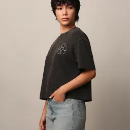 Only Black Cotton Embellished T-Shirt image 4