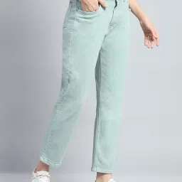 Monte Carlo Blue Cotton Blend Solid Jeans image 4