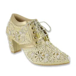 Haute Diva by Mochi Women's Golden Derby Shoes image 3