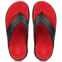 Carlton London Men's Jet Black & Red Flip Flops-image-43