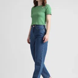 Only Blue Cotton  Boyfriend Fit High Rise Jeans-image-46