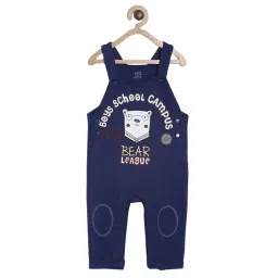 MINIKLUB Boys Navy & White Printed Full Sleeves T-Shirt with Dungaree image 4