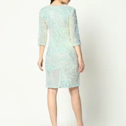 showoffff SHOWOFF Sea Green Embellished Bodycon Dress image 4