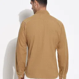 showoffff SHOWOFF Khaki Corduroy Slim fit Shirts image 4