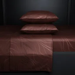 Stoa Paris Noir Printed Brown 300 TC Polyester King Bed Sheet with 2 Pillow Covers image 4