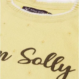 Allen Solly Girls Yellow Printed Full Sleeves Sweater image 4