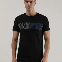 Lee Black Slim Fit Graphic Print Crew T-Shirt-picture-38