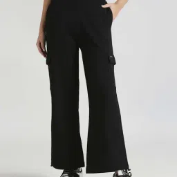 Pepe Jeans Black Cotton Mid Rise Flared Pants-image-24
