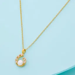 Kushal's Fashion Jewellery Pearl Gold Trendy Necklace With Chain for Women-picture-17