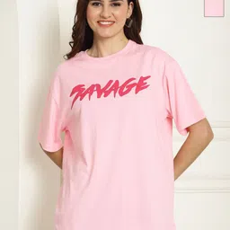 Metronaut Women Typography 2 Printed Drop-Shoulder Sleeves T-shirt-image-72