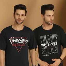 Vimal Jonney Black Regular Fit Printed T-Shirt-picture-35