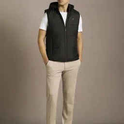 Louis Philippe Black Regular Fit Hooded Jacket image 5