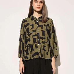 Only Green Peplum Fit Printed Shirt-picture-2