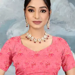 ZAMUNA Floral Pure Georgette Leheriya Saree image 3