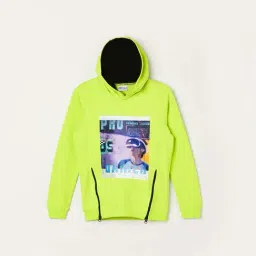 Fame Forever by Lifestyle Kids Lime Green Cotton Printed Full Sleeves Sweatshirt-picture-24