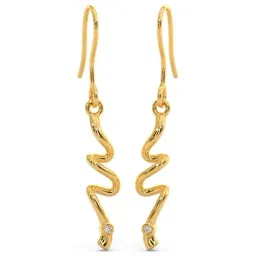 Candere by kalyan Jewellers 14k BIS Hallmark Yellow Gold & Diamond Dangler Earrings-picture-21