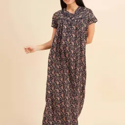 Sweet Dreams Blue Cotton Printed Night Gown-picture-28