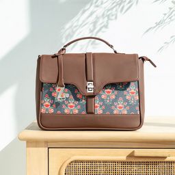 ZOUK Mughal Garden Printed Structured Satchel-picture-21