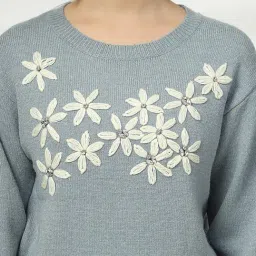 Mafadeny Sky Blue Regular Fit Pullover image 5