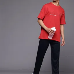 HRX by Hrithik Roshan Round Neck Brand Logo Print Training T-shirt image 4