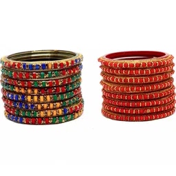 Shasmi Multi Glass Artificial Stones Bangle-image-48