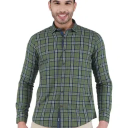 Monte Carlo Green Regular Fit Checks Shirt-picture-28