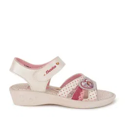 Bubblegummers by Bata Kids White & Red Ankle Strap Sandals-picture-42