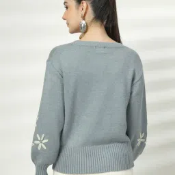 Mafadeny Sky Blue Regular Fit Pullover image 2