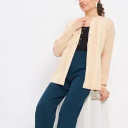 Duke Cream Self Pattern Cardigan image 4